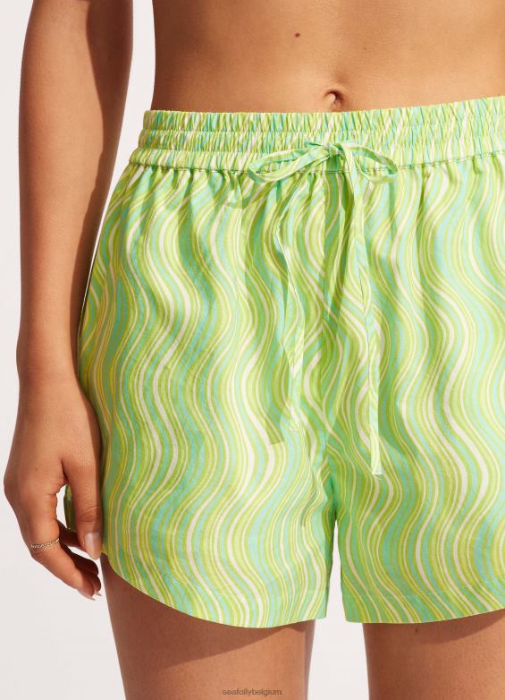 Seafolly femmes short de plage mod squad vêtements éclat de chaux P8B62754