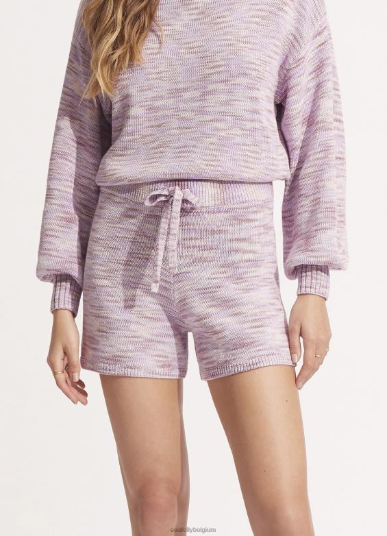 Seafolly femmes short en maille chiné vêtements lilas P8B62642