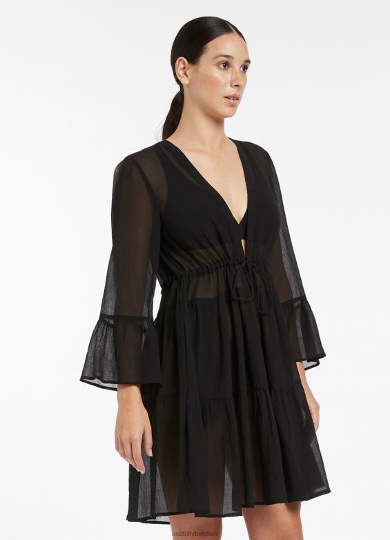 Seafolly femmes Caftan à plusieurs niveaux jetset vêtements noir P8B62703