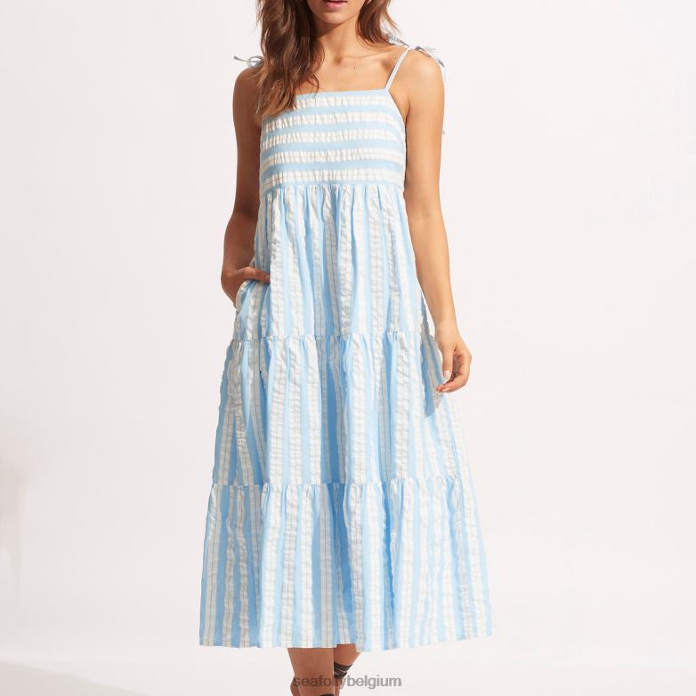 Seafolly femmes cabane maxi à étage vêtements poudre bleue P8B62686