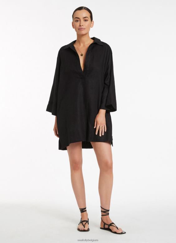 Seafolly femmes caftan à pull jetset vêtements noir P8B62705