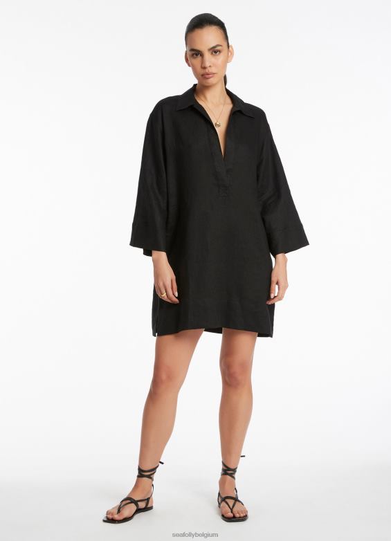 Seafolly femmes caftan à pull jetset vêtements noir P8B62705