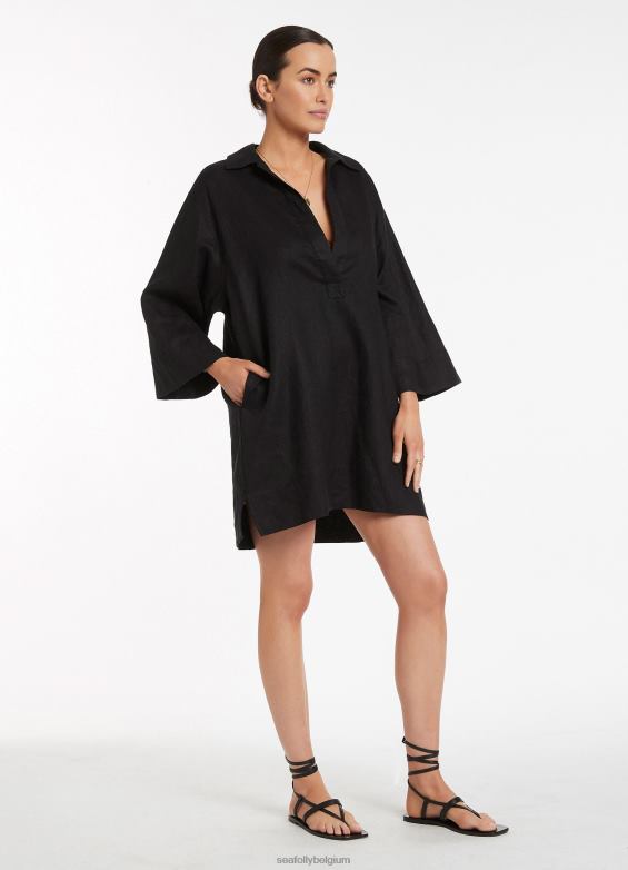 Seafolly femmes caftan à pull jetset vêtements noir P8B62705