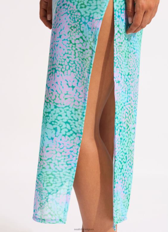 Seafolly femmes couverture en maille de peau de mer vêtements vert vif P8B62674