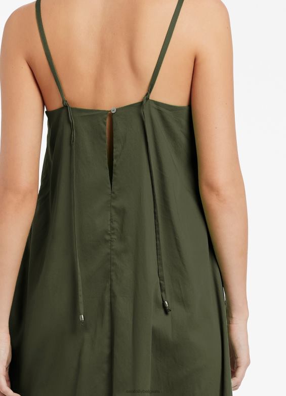 Seafolly femmes jetset une robe à bretelles en ligne vêtements olive P8B62698
