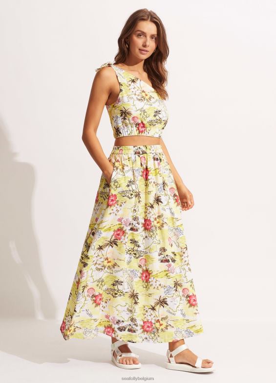Seafolly femmes jupe d'un océan à l'autre vêtements tilleul sauvage P8B62729