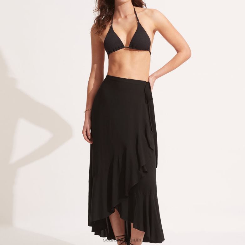 Seafolly femmes la jupe portefeuille vêtements noir P8B62724