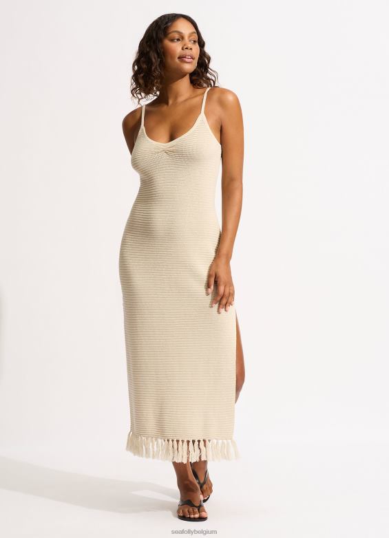 Seafolly femmes maxi couverture en tricot vêtements naturel P8B62658