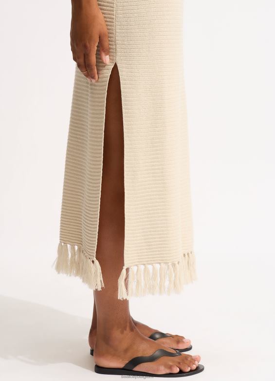 Seafolly femmes maxi couverture en tricot vêtements naturel P8B62658