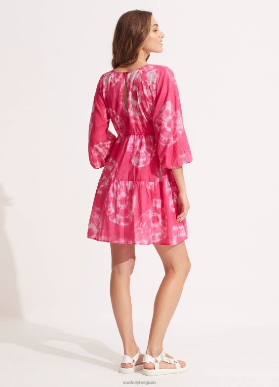 Seafolly femmes robe courte à effet tie-dye vêtements rose P8B62682