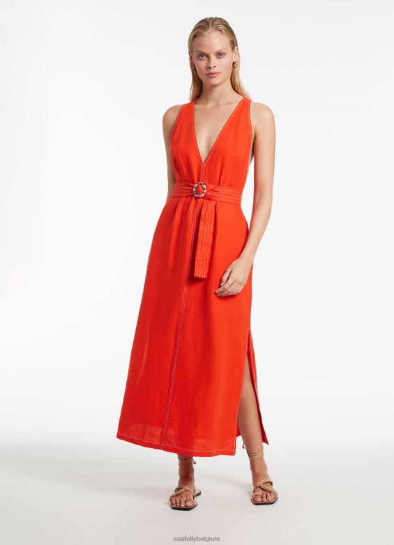 Seafolly femmes robe jetset à décolleté plongeant vêtements fiamma P8B62700