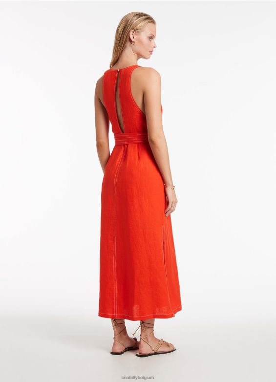 Seafolly femmes robe jetset à décolleté plongeant vêtements fiamma P8B62700