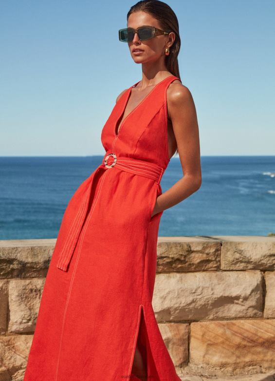 Seafolly femmes robe jetset à décolleté plongeant vêtements fiamma P8B62700