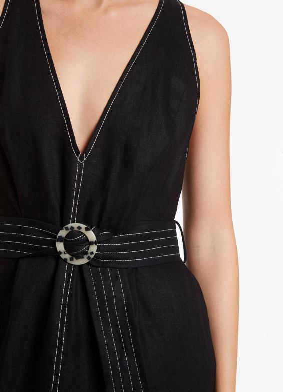 Seafolly femmes robe jetset à décolleté plongeant vêtements noir P8B62701