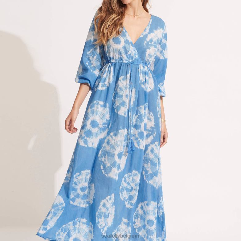 Seafolly femmes robe longue tie-dye vêtements Azur P8B62683